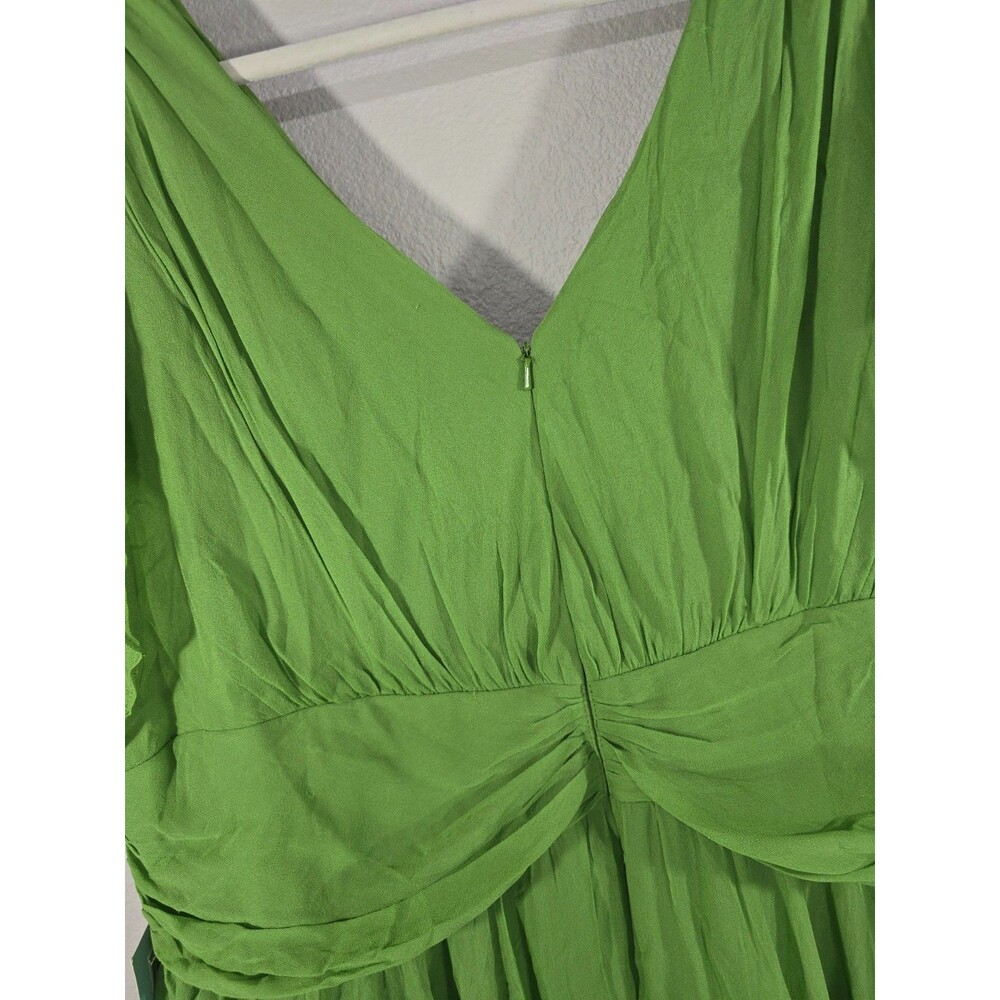 Suzi Chin For Maggy Boutique Green Silk Dress Size 22W  Event Evening Dress BX - Picture 6 of 8